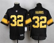 Wholesale Cheap Nike Steelers #32 Franco Harris Black(Gold No.) Men's Stitched NFL Elite Jersey