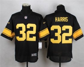 Wholesale Cheap Nike Steelers #32 Franco Harris Black(Gold No.) Men\'s Stitched NFL Elite Jersey