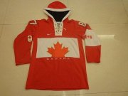 Wholesale Cheap Olympic CA. #87 Sidney Crosby Red Sawyer Hooded Sweatshirt Stitched NHL Jersey