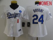 Wholesale Cheap Women Los Angeles Dodgers 24 Bryant White Game 2021 Nike MLB Jersey