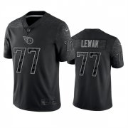 Wholesale Cheap Men's Tennessee Titans #77 Taylor Lewan Black Reflective Limited Stitched Football Jersey