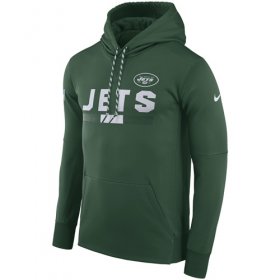 Wholesale Cheap Men\'s New York Jets Nike Green Sideline ThermaFit Performance PO Hoodie
