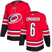 Wholesale Cheap Adidas Hurricanes #6 Joel Edmundson Red Home Authentic Stitched NHL Jersey