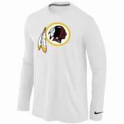 Wholesale Cheap Nike Washington Redskins Logo Long Sleeve T-Shirt White