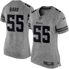 Wholesale Cheap Nike Vikings #55 Anthony Barr Gray Women\'s Stitched NFL Limited Gridiron Gray Jersey