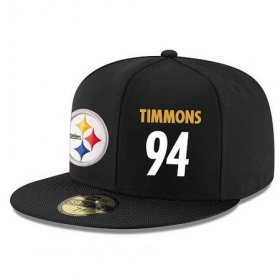 Wholesale Cheap Pittsburgh Steelers #94 Lawrence Timmons Snapback Cap NFL Player Black with White Number Stitched Hat