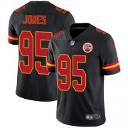 Wholesale Cheap Nike Chiefs #95 Chris Jones Black Men's Stitched NFL Limited Rush Jersey
