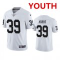Wholesale Cheap Youth las Vegas Raiders #39 Nate Hobbs white vapor limited jersey
