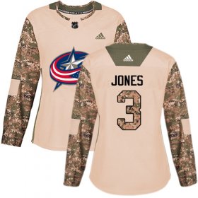 Wholesale Cheap Adidas Blue Jackets #3 Seth Jones Camo Authentic 2017 Veterans Day Women\'s Stitched NHL Jersey