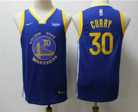 Cheap Youth Golden State Warriors #30 Stephen Curry Blue 2020 Nike Swingman NEW Rakuten Logo Stitched NBA Jersey