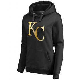 Wholesale Cheap Women\'s Kansas City Royals Gold Collection Pullover Hoodie Black