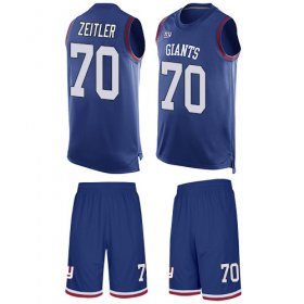 Wholesale Cheap Nike Giants #70 Kevin Zeitler Royal Blue Team Color Men\'s Stitched NFL Limited Tank Top Suit Jersey