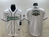 Wholesale Cheap Men's Jacksonville Jaguars White Team Big Logo With Patch Cool Base Stitched Baseball Jersey