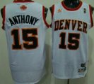 Wholesale Cheap Denver Nuggets #15 Carmelo Anthony White Swingman Throwback Jersey