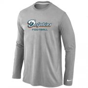 Wholesale Cheap Nike Miami Dolphins Authentic Font Long Sleeve T-Shirt Grey