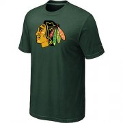 Wholesale Cheap Chicago Blackhawks Big & Tall Logo Dark Green NHL T-Shirt