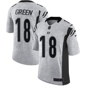 Wholesale Cheap Nike Bengals #18 A.J. Green Gray Men\'s Stitched NFL Limited Gridiron Gray II Jersey
