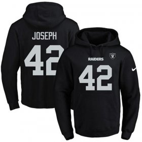 Wholesale Cheap Nike Raiders #42 Karl Joseph Black Name & Number Pullover NFL Hoodie