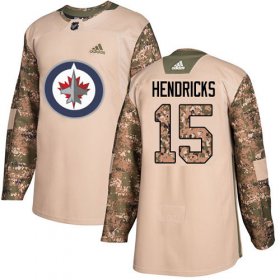 Wholesale Cheap Adidas Jets #15 Matt Hendricks Camo Authentic 2017 Veterans Day Stitched NHL Jersey