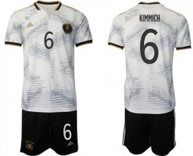 Cheap Men\'s Germany #6 Kimmich White Home Soccer Jersey Suit