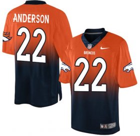 Wholesale Cheap Nike Broncos #22 C.J. Anderson Orange/Navy Blue Men\'s Stitched NFL Elite Fadeaway Fashion Jersey
