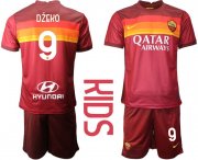 Wholesale Cheap Youth 2020-2021 club Roma home 9 red Soccer Jerseys