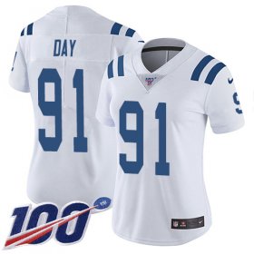 Wholesale Cheap Nike Colts #91 Sheldon Day White Women\'s Stitched NFL 100th Season Vapor Untouchable Limited Jersey