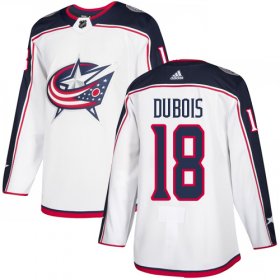 Wholesale Cheap Adidas Blue Jackets #18 Pierre-Luc Dubois White Road Authentic Stitched Youth NHL Jersey