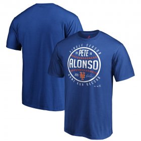 Wholesale Cheap New York Mets #20 Pete Alonso Majestic Single Season Franchise Home Run Record T-Shirt Royal