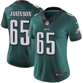 Wholesale Cheap Nike Eagles #65 Lane Johnson Midnight Green Team Color Women\'s Stitched NFL Vapor Untouchable Limited Jersey