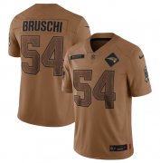 Wholesale Cheap Men's New England Patriots #54 Tedy Bruschi 2023 Brown Salute To Service Limited Football Stitched Jersey