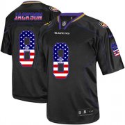 Wholesale Cheap Nike Ravens #8 Lamar Jackson Black Men's Stitched NFL Elite USA Flag Fashion Jersey