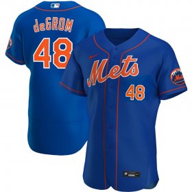 Wholesale Cheap New York Mets #48 Jacob deGrom Men\'s Nike Royal Alternate 2020 Authentic Player MLB Jersey