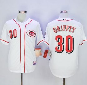 Wholesale Cheap Reds #30 Ken Griffey White Cool Base Stitched MLB Jersey