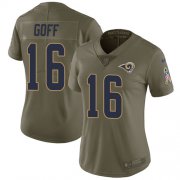 Wholesale Cheap Nike Rams #16 Jared Goff Olive Women's Stitched NFL Limited 2017 Salute to Service Jersey