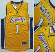 Wholesale Cheap Los Angeles Lakers #1 D'Angelo Russell Revolution 30 Swingman 2015 Draft New Yellow Jersey