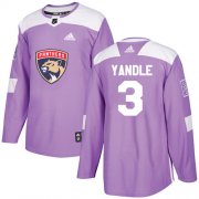 Wholesale Cheap Adidas Panthers #3 Keith Yandle Purple Authentic Fights Cancer Stitched Youth NHL Jersey