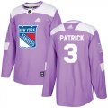 Wholesale Cheap Adidas Rangers #3 James Patrick Purple Authentic Fights Cancer Stitched NHL Jersey
