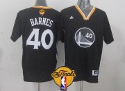 Wholesale Cheap Men's Golden State Warriors #40 Harrison Barnes Black Short-Sleeved 2017 The NBA Finals Patch Jersey