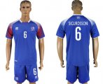 Wholesale Cheap Iceland #6 Sigurdsson Home Soccer Country Jersey