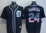 Wholesale Cheap Tigers #24 Miguel Cabrera Navy Blue USA Flag Fashion Stitched MLB Jersey