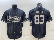 Wholesale Cheap Men's Las Vegas Raiders #83 Darren Waller Black With Patch Cool Base Stitched Baseball Jersey