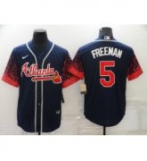 Wholesale Cheap Men's Atlanta Braves #5 Freddie Freeman 2021 City Connect Navy Cool Base Stitched Baseball Jersey