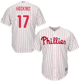 Wholesale Cheap Phillies #17 Rhys Hoskins White(Red Strip) Cool Base Stitched Youth MLB Jersey