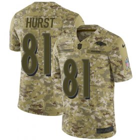 Wholesale Cheap Nike Ravens #81 Hayden Hurst Camo Youth Stitched NFL Limited 2018 Salute to Service Jersey