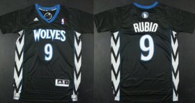 Wholesale Cheap Minnesota Timberwolves #9 Ricky Rubio Revolution 30 Swingman 2014 Black Jersey