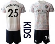 Wholesale Cheap Youth 2020-2021 club Manchester City away white 25 Soccer Jerseys