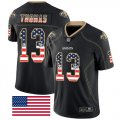 Wholesale Cheap Nike Saints #13 Michael Thomas Black Men's Stitched NFL Limited Rush USA Flag Jersey