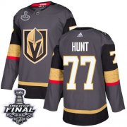 Wholesale Cheap Adidas Golden Knights #77 Brad Hunt Grey Home Authentic 2018 Stanley Cup Final Stitched Youth NHL Jersey