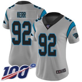 Wholesale Cheap Nike Panthers #92 Zach Kerr Silver Women\'s Stitched NFL Limited Inverted Legend 100th Season Jersey